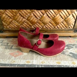 Dansko red leather Missy Mary Jane clogs size 37